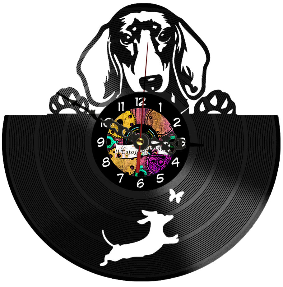 Orologio in Vinile Cane Bassotto