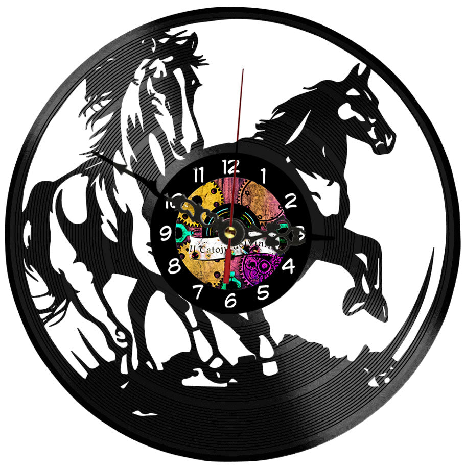 Orologio in Vinile: Cavalli