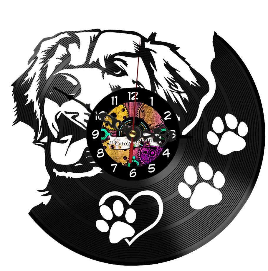 Orologio in Vinile Cane Golden