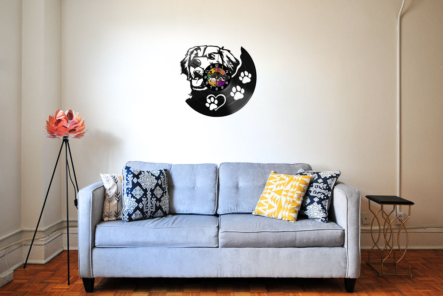 Orologio in Vinile Cane Golden