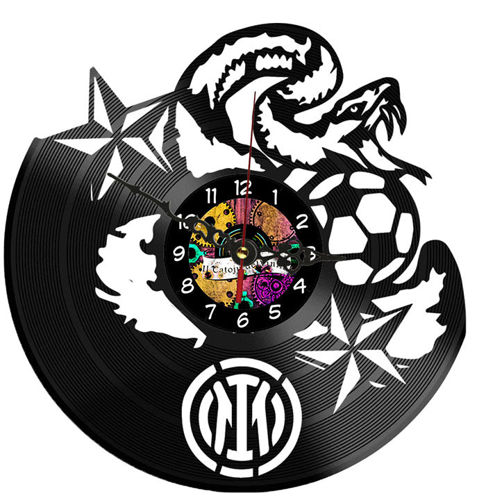Orologio da parete Inter in vinile riciclato 30 cm
