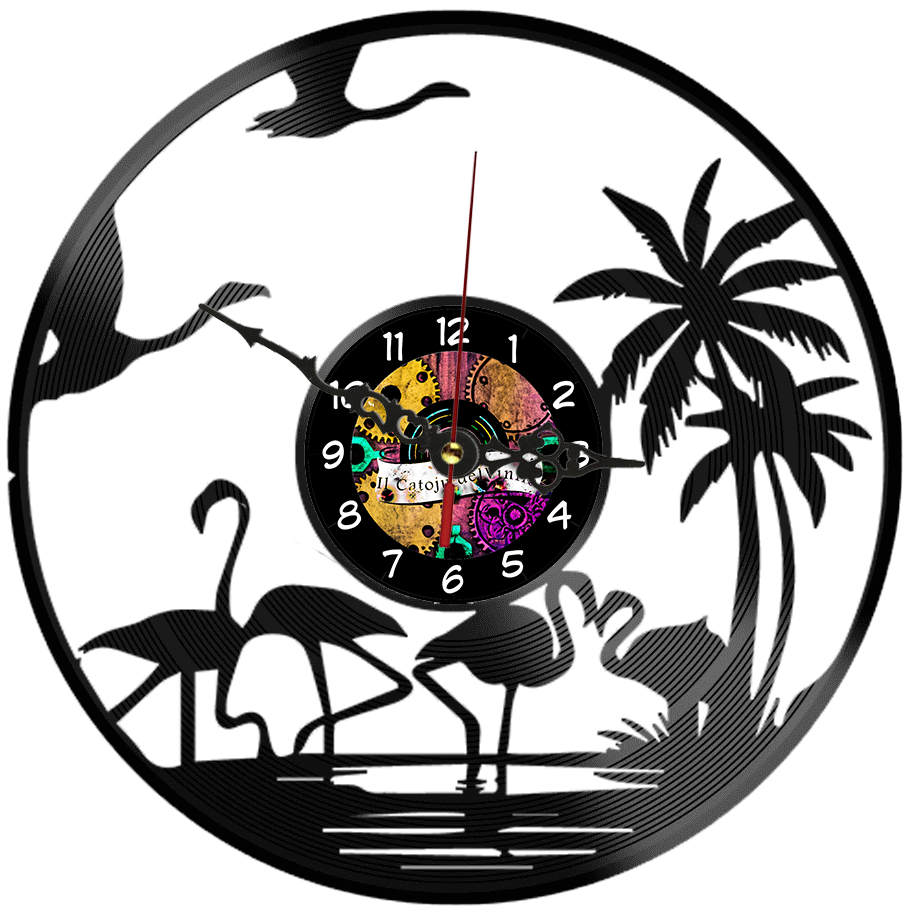 Orologio in Vinile: Fenicotteri